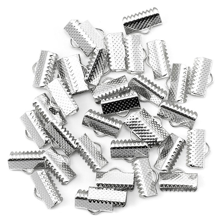 Cousin Basic Metal Findings - Silver Cord Ends Clamp 18 mm