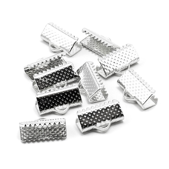 Cousin Basic Metal Findings - Silver Cord Ends Clamp 18 mm