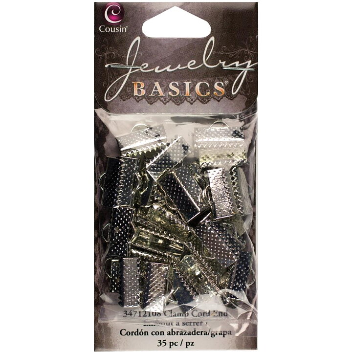Cousin Basic Metal Findings - Silver Cord Ends Clamp 18 mm