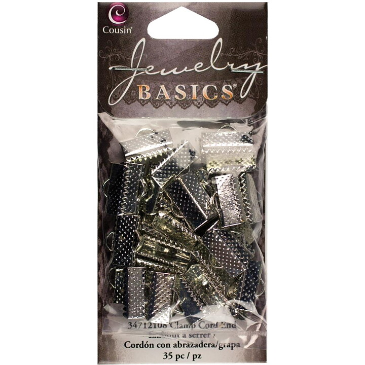 Cousin Basic Metal Findings - Silver Cord Ends Clamp 18 mm