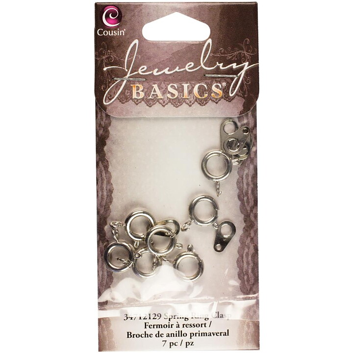 Cousin Basic Metal Findings - Silver Spring Rings Clasp 8 mm