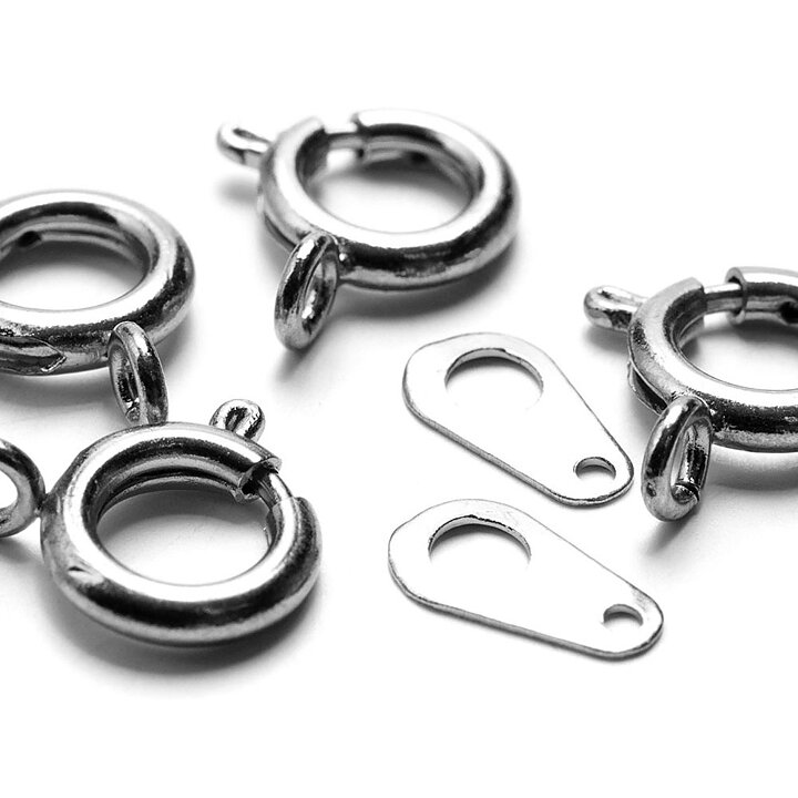 Cousin Basic Metal Findings - Silver Spring Rings Clasp 8 mm