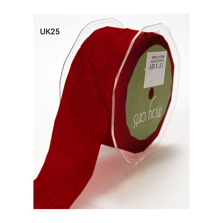 May Arts Silky Cruched Ribbon  - Marsala 38 mm