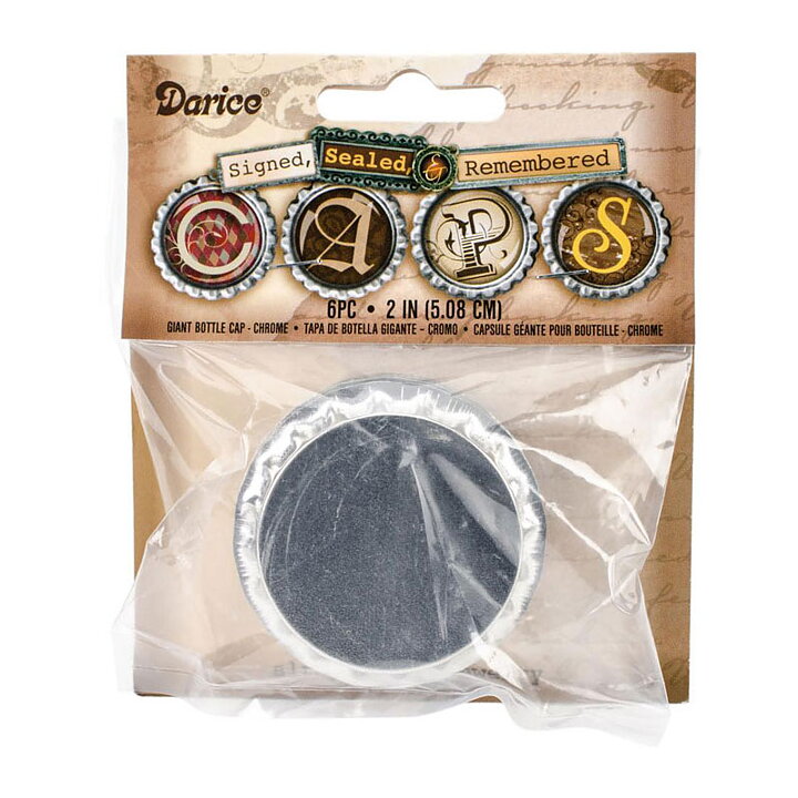 Darice  Bottle Caps - Giant Chrome