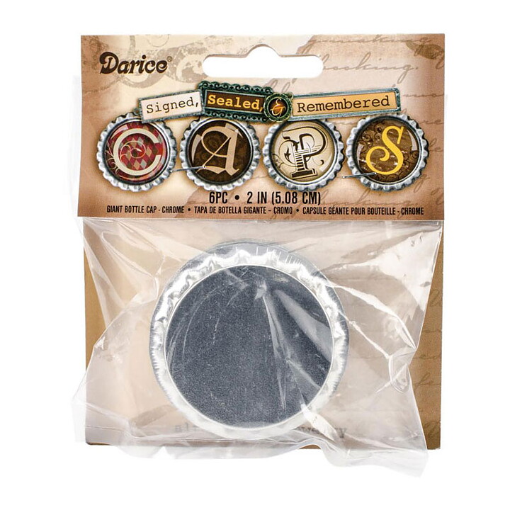 Darice  Bottle Caps - Giant Chrome