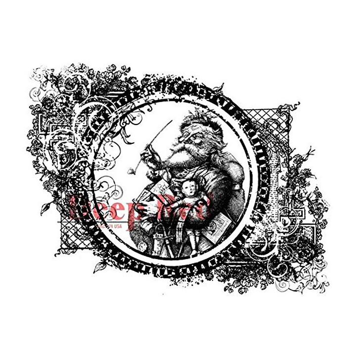 Deep Red Rubber Stamps - Vintage Santa