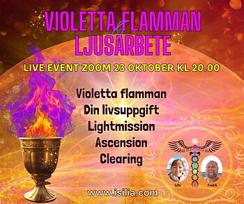 INSPELAT Live Event - Violetta flamman Ljusarbete & Clearing, din Livsuppgift