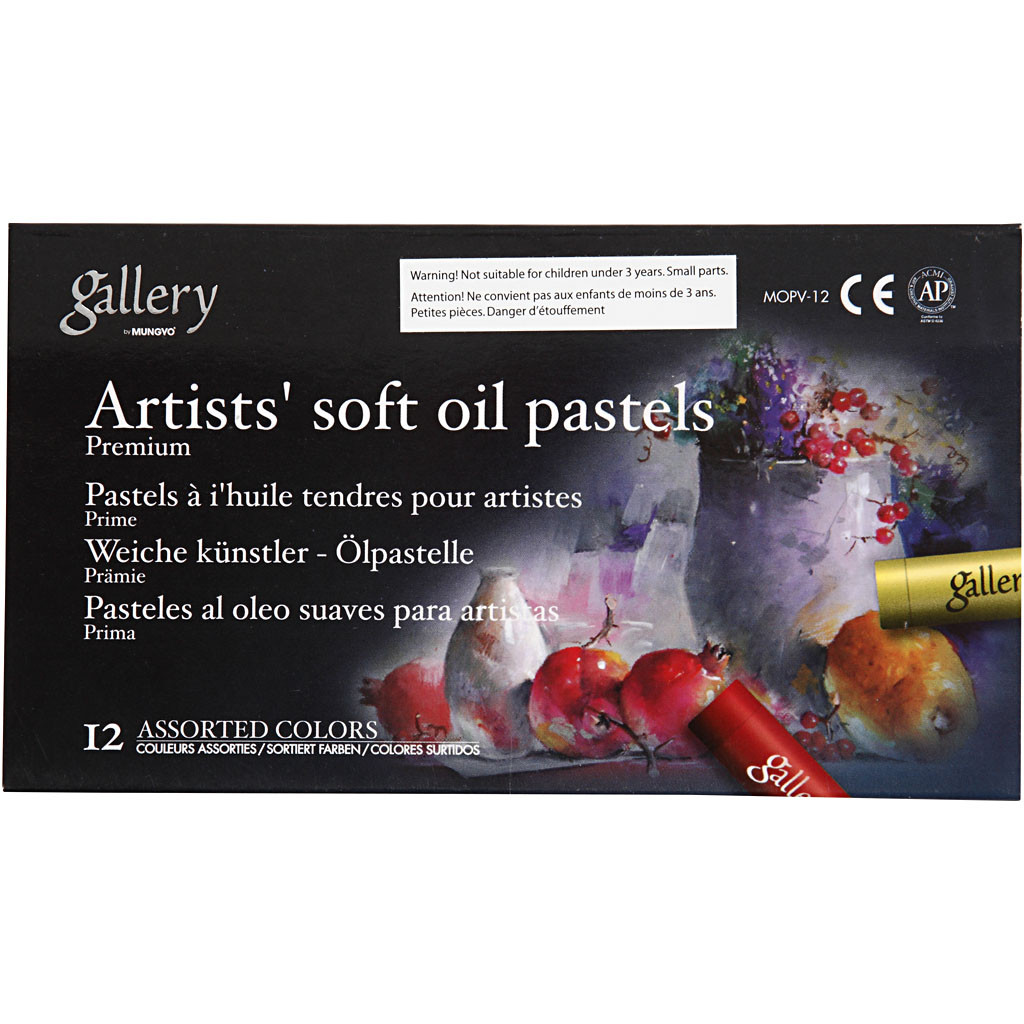 Artists Soft Oil Pastels - 12 Assorted Colors, Mopv-12