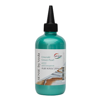 SENSE by Veda FLUID akrylfärg 250ml - Emerald Green Pearl #222