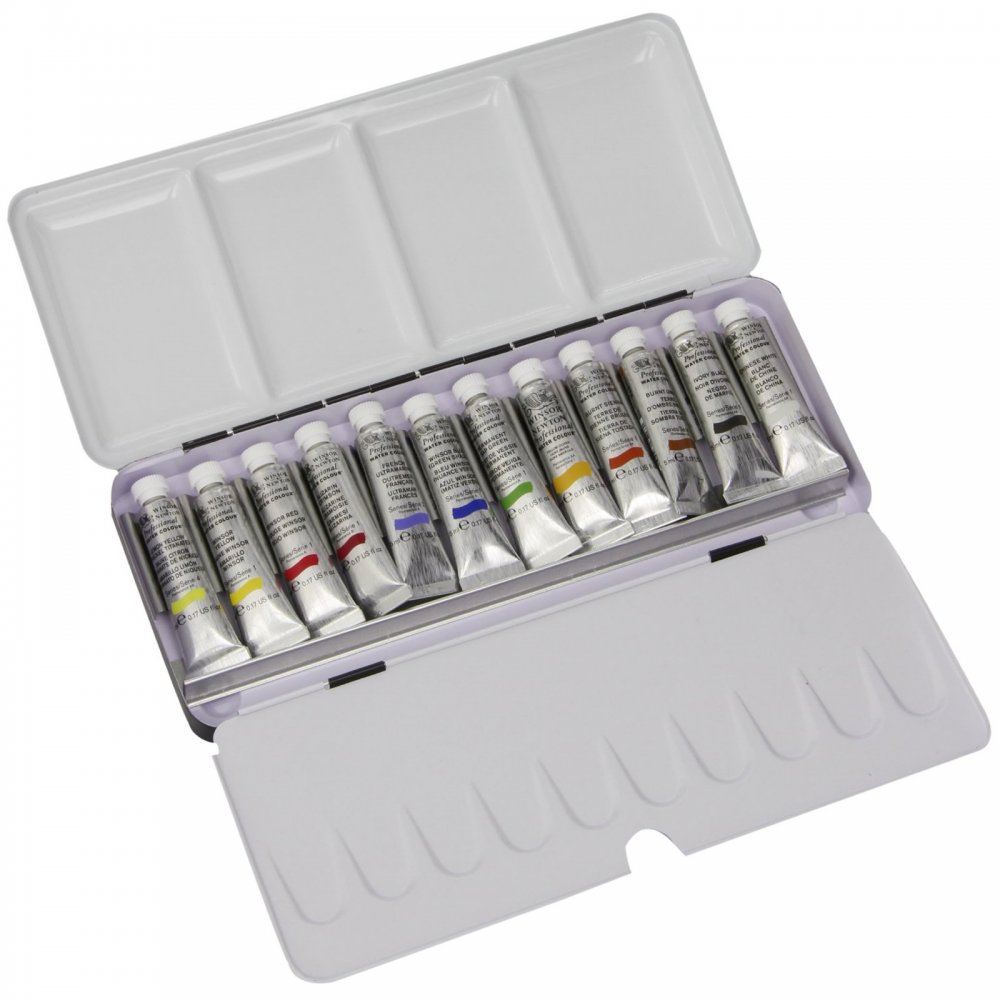 Winsor & Newton Professional Watercolor Paint Set, Lightweight Sketchers'  Box, 12 x 5ml Tubes