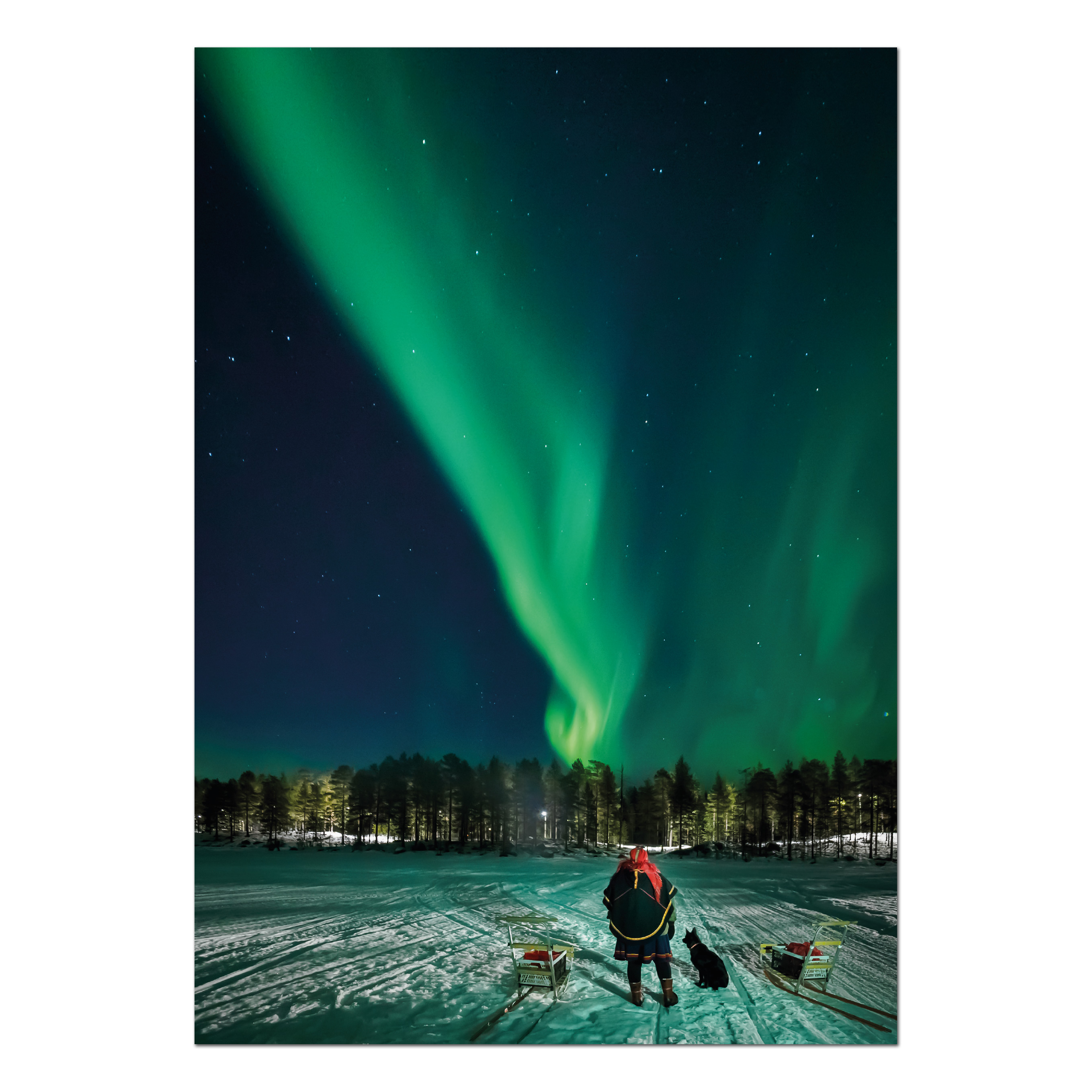 Lotta and Skájdde under the Northern Lights