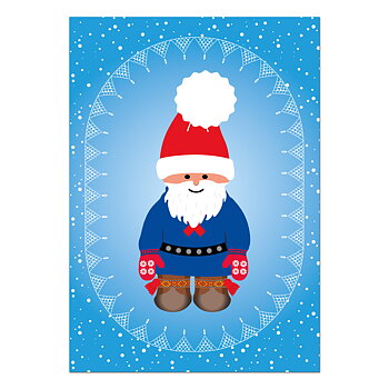 Christmas Card with tomte Nilsa