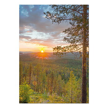 Postkarte Mitternachtssonne über Jokkmokk