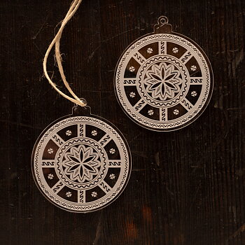 Christmas tree ornaments Snow Blossom 2 pcs
