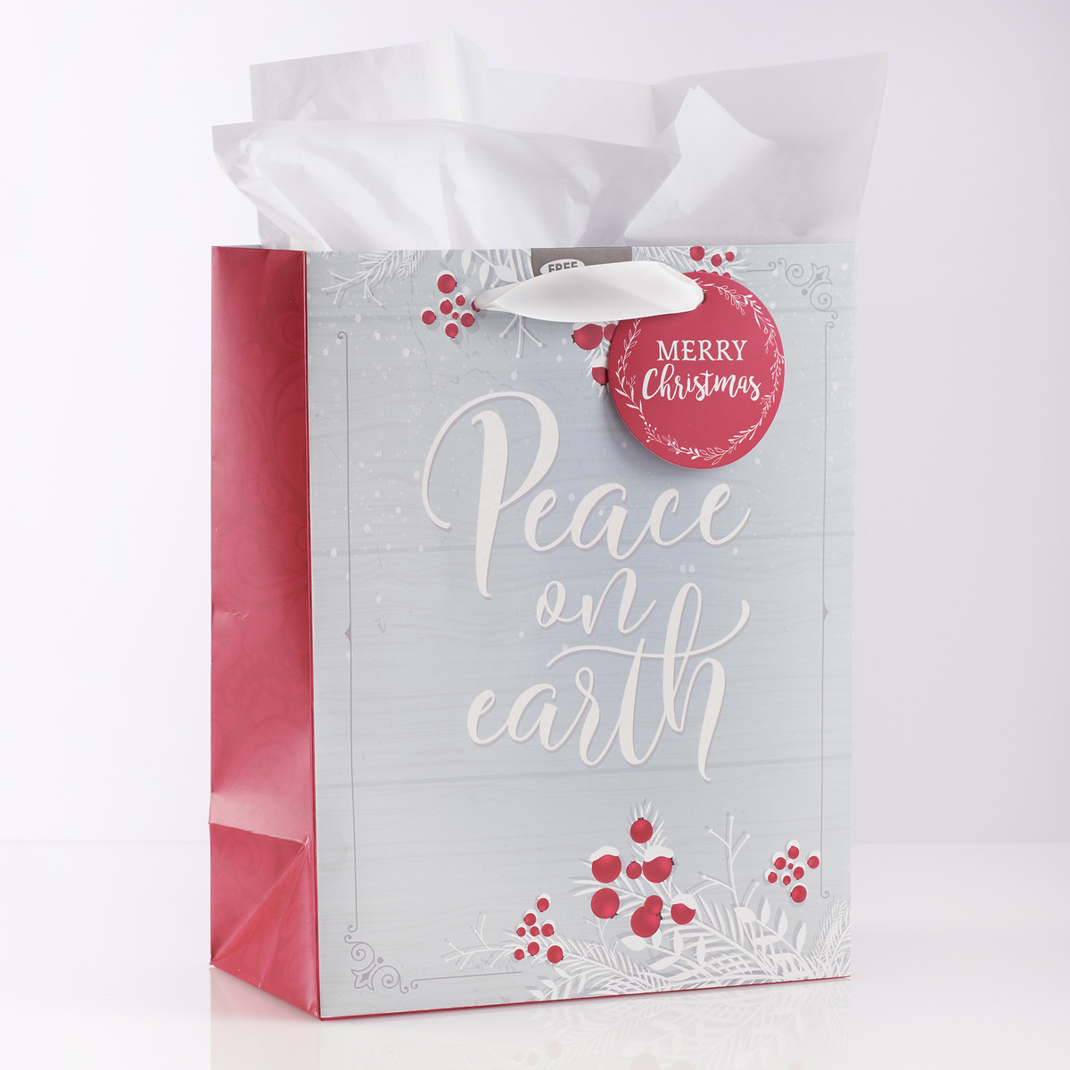 Presentpåse med tag - Peace on earth - 3