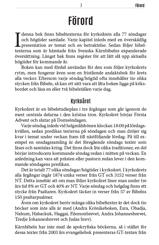 Kyrkoårets texter - Kärnbibeln - 8