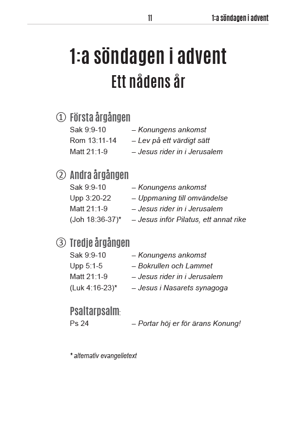 Kyrkoårets texter - Kärnbibeln - 3