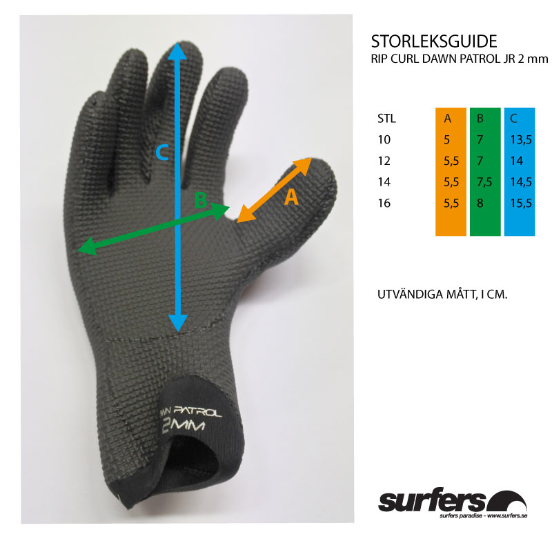 Rip Curl våtdräktshandske Dawn Patrol JR 2 mm - 2
