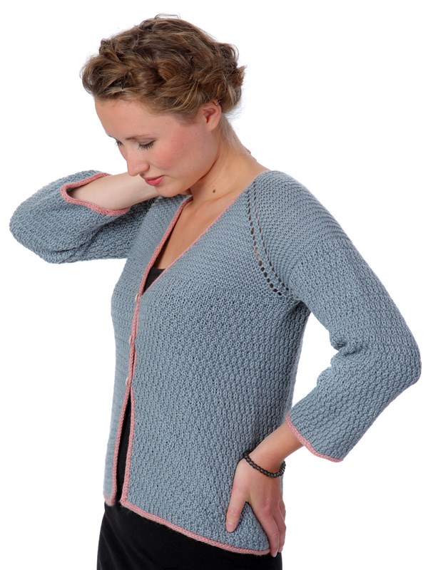 Top Down Cardi - No.4 Ekologisk ull + nässlor