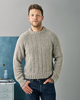 Herrsweater med tvärgående ränder i resår - Dagmar by Permin