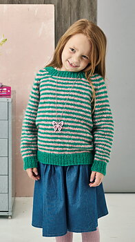 Raglan sweater med ränder till barn -  Alice by Permin