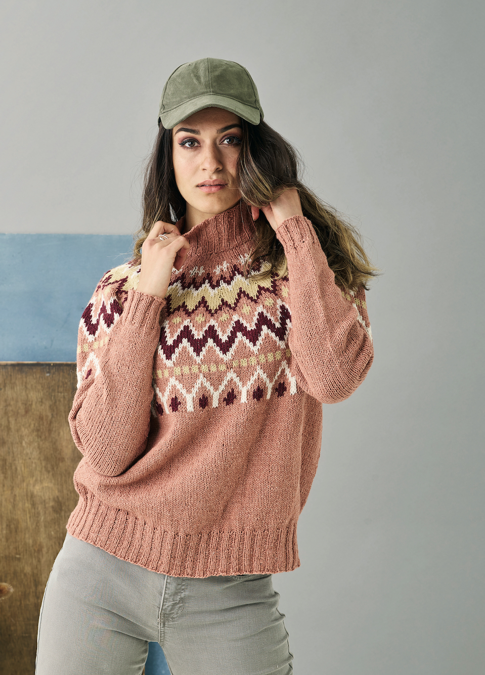 Lätt lös sweater med mönstrat ok - Luna by Permin