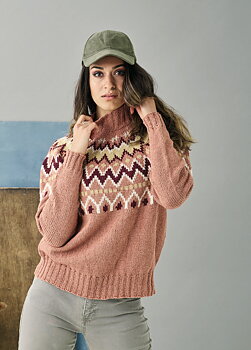 Lätt lös sweater med mönstrat ok - Luna by Permin