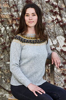Sweater med mönstrat ok - Sarah