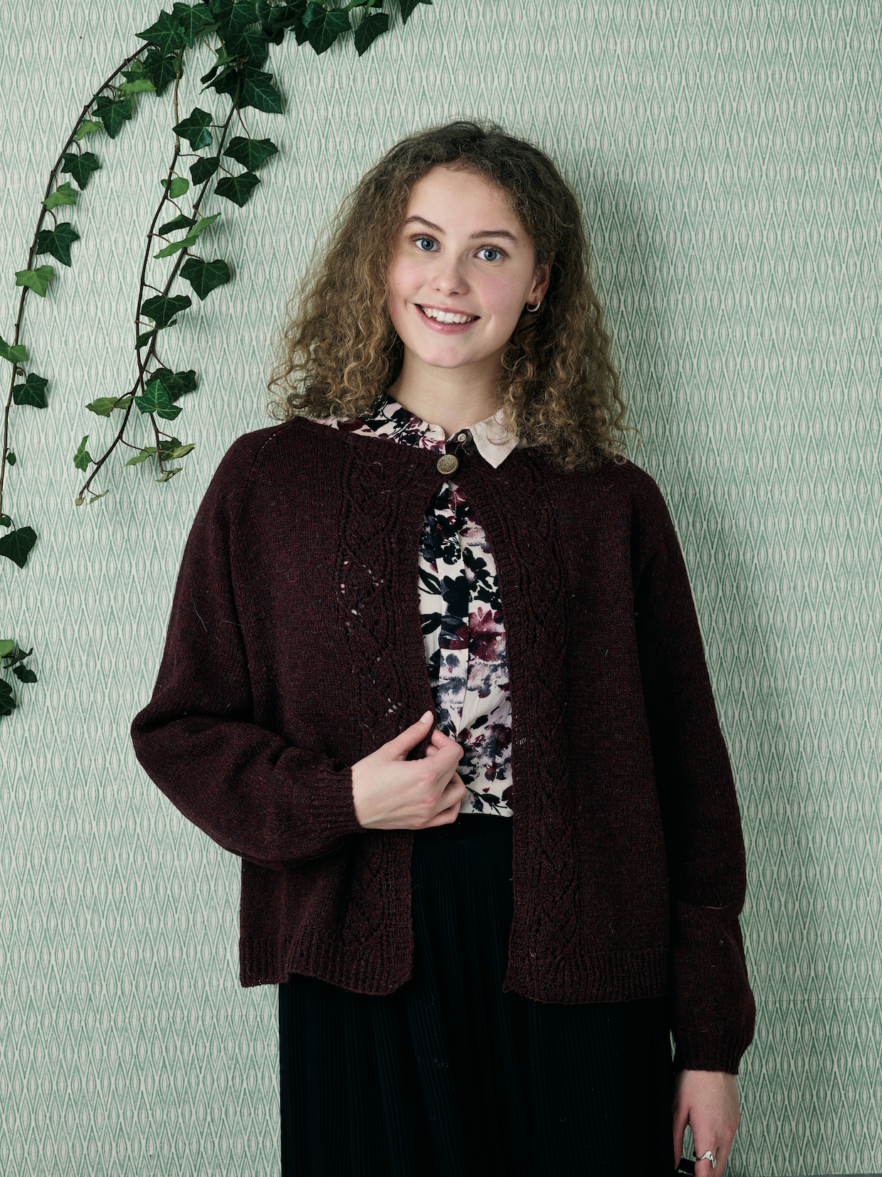 Cardigan med blomranker - Sarah