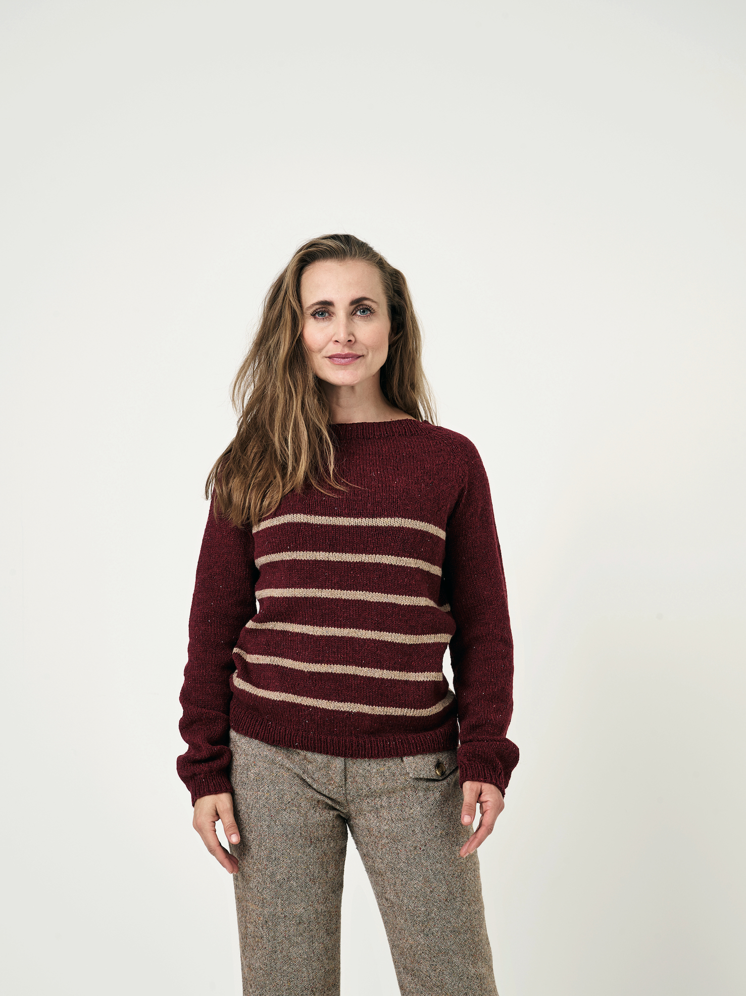 Randig raglanjumper