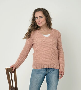 Mohairjumper med v-ringning i Sara/Angel