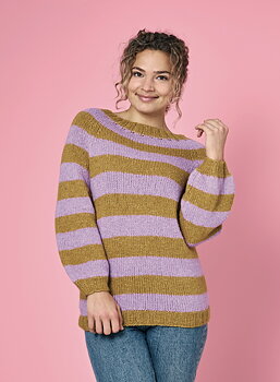 Randig sweater med raglan