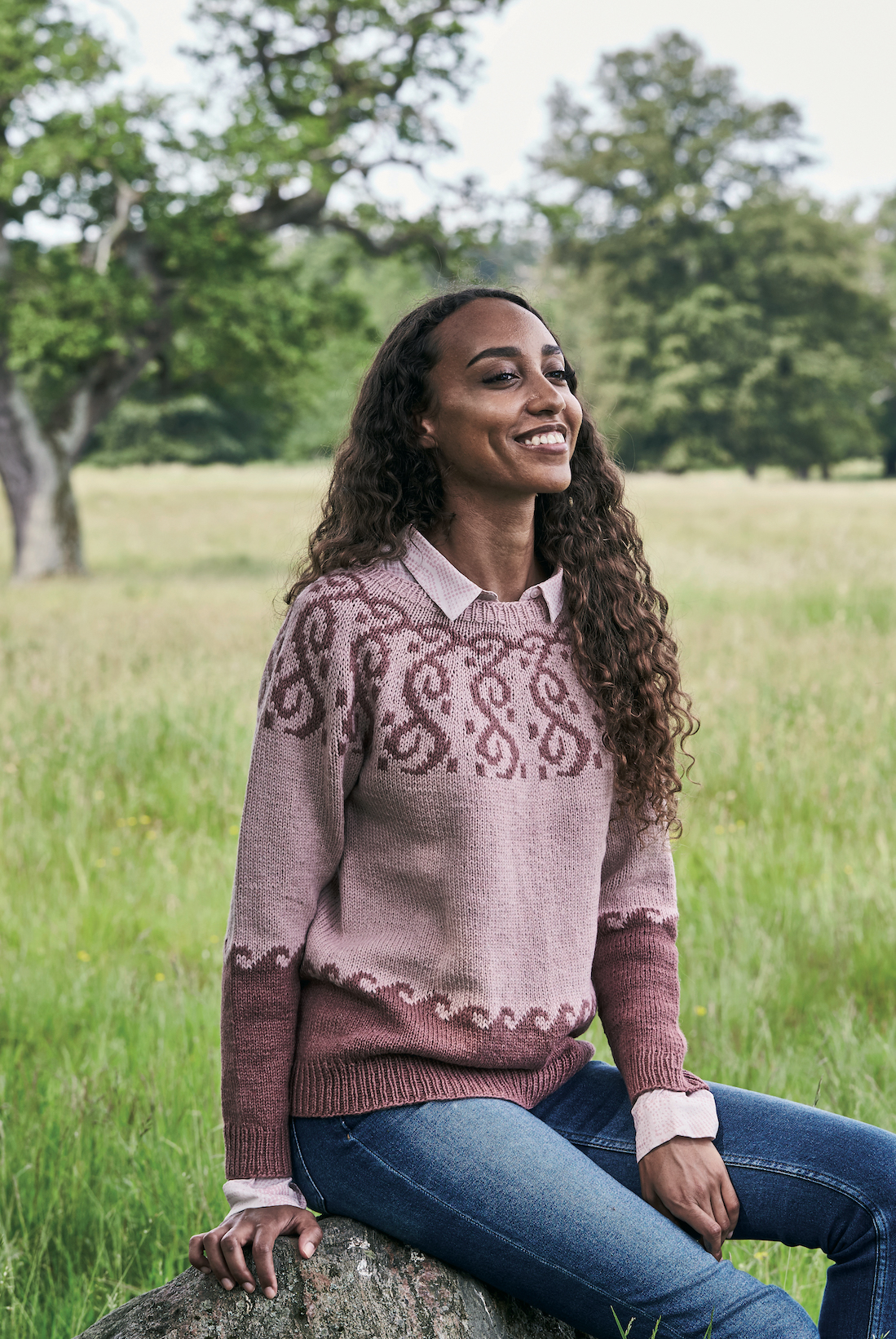 Mönstrad sweater i Luna
