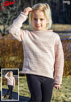 Enkel barntröja med rullkanter