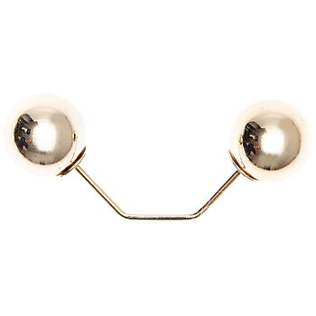 Double bead pin Silver 6,5 cm