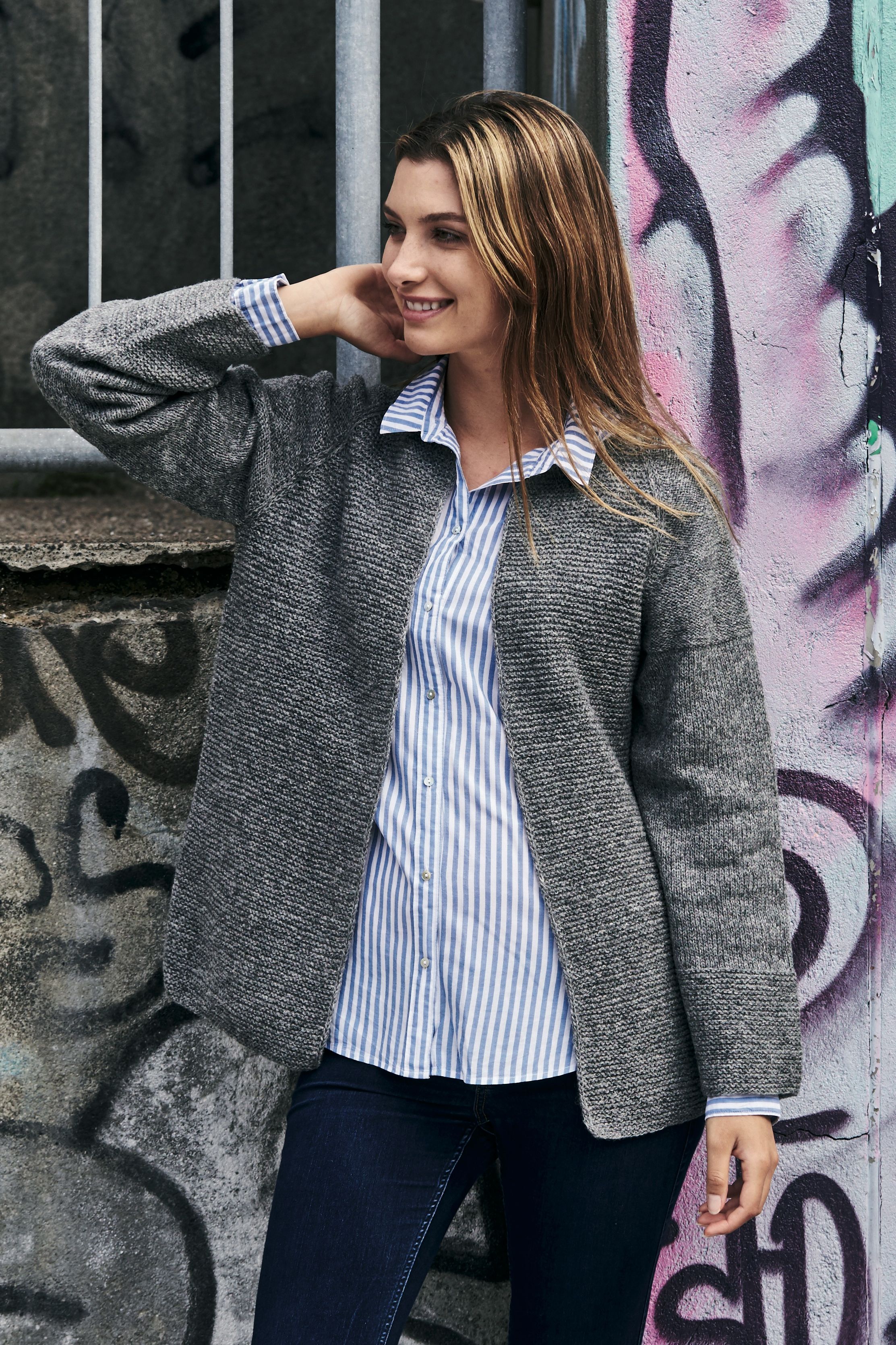 Cardigan i rätstickning - Sarah