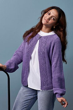 Cardigan med blomranker - Esther by Permin