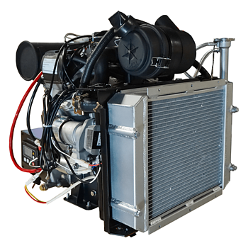 Dieselmotor V-twin 2-cylindrig, 20,0 hk komplett med kylare, elstart. Euro5 motor.