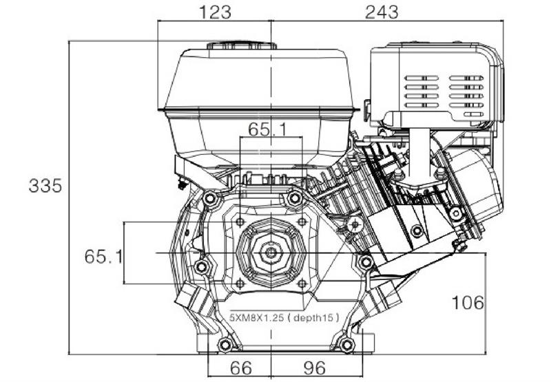 Bensinmotor Loncin 7,0 hk 20 mm axel. Euro5 motor. - 9