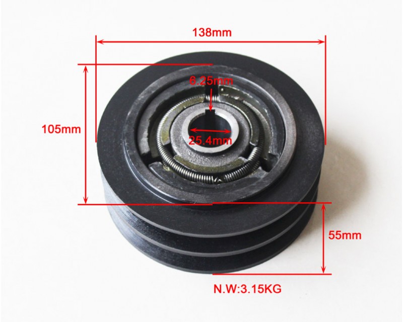 Slungkoppling extra kraftig för 25,4 mm axel, 2 spårig. - 4