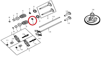 Oljepacking till ventil för Loncin LC1p88F, LC1P90F och LC1P92F motorer