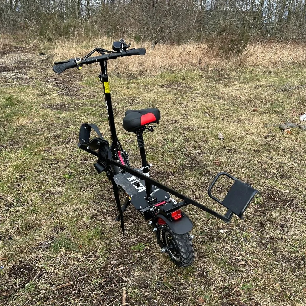 Hopfällbar El-scooter med golfbagshållare. - 7