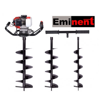 Bensindriven jordborr med 100, 150 och 200 mm borr