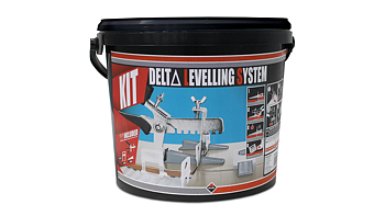 Nivelleringssystem Rubi Delta set i hink för kakelsättning eller klinkersläggning. Komplett startset.