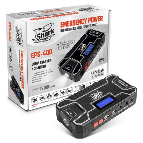 SHARK Jump Starter, batteribooster, 12 000 mAh. - 4
