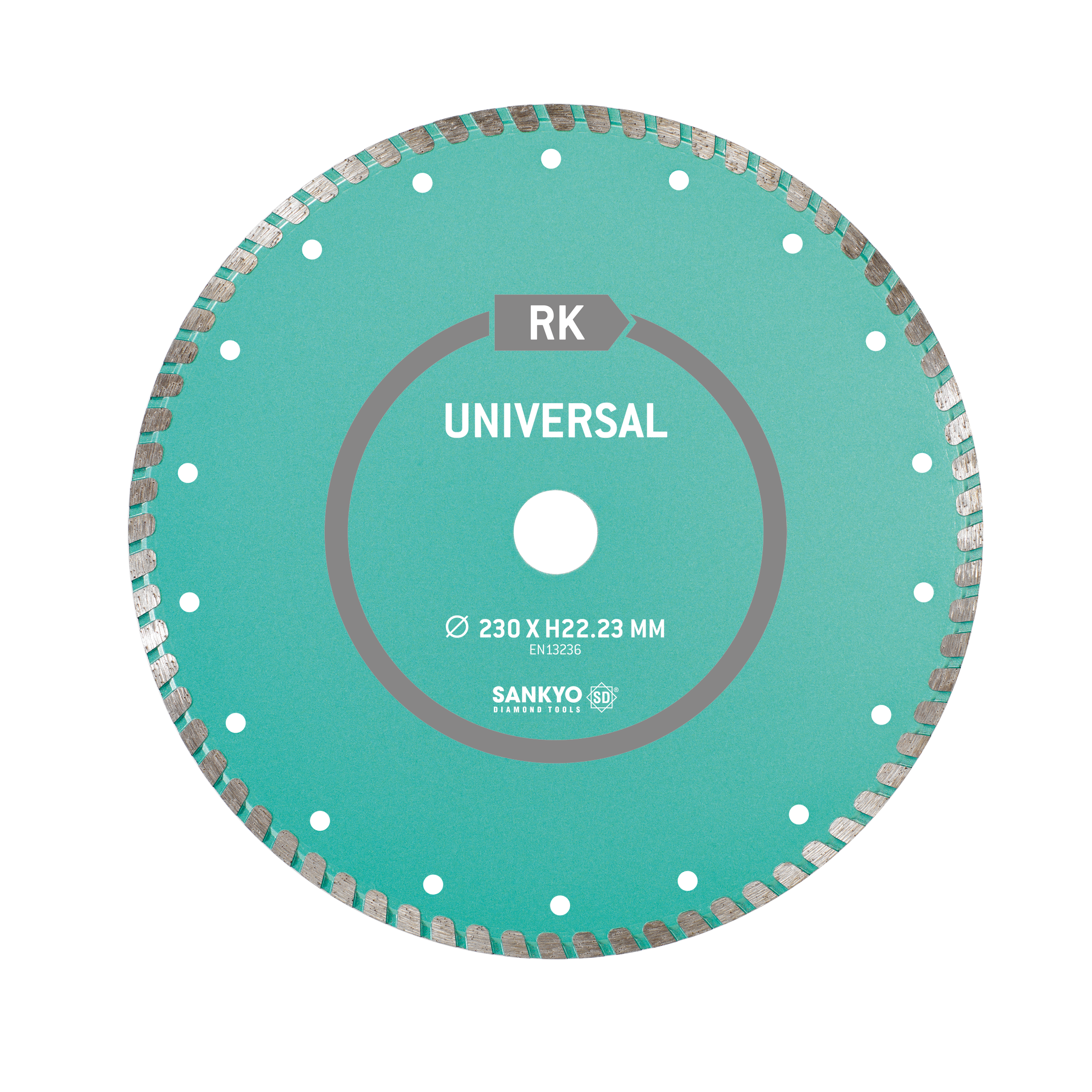 Diamantklinga Sankyo  Universal med Turbo-beläggning. 230 mm med distansring