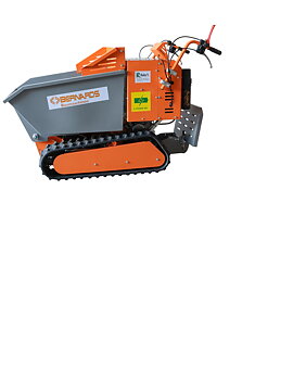 Minidumper Bernards med elektrisk motor och larvband. Lastar 300 kg.
