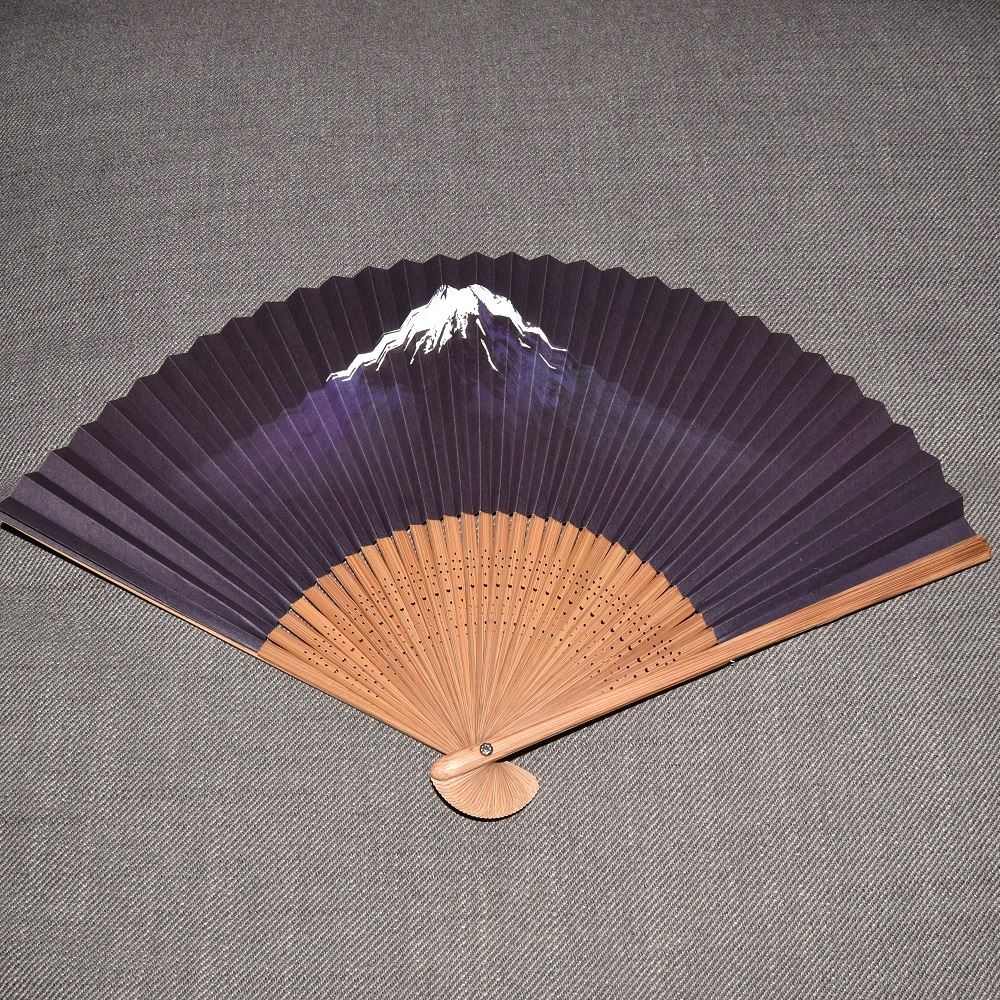 Sensu solfjäder Mt Fuji Washi papper 