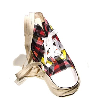 Axelväska Sneakers Rutig Gul/Röd/Svart
