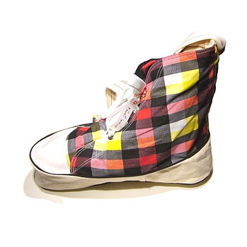 Axelväska Sneakers Rutig Gul/Röd/Svart